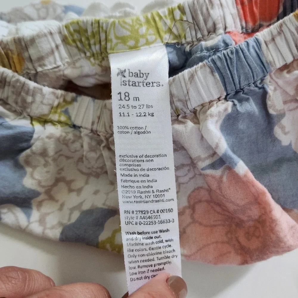 Baby Gap 100% Cotton Bloomers Diaper Covers size 18-24M Peach Floral Ruffle
